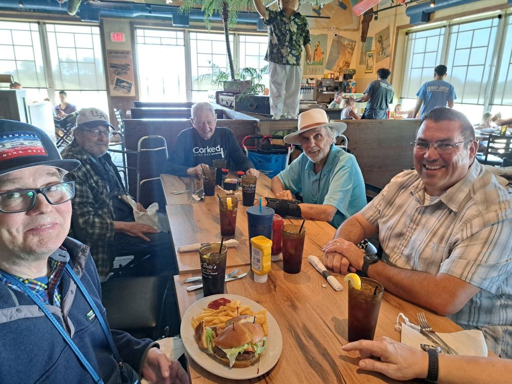 Residents enjoying lunch together at a local restaurant
